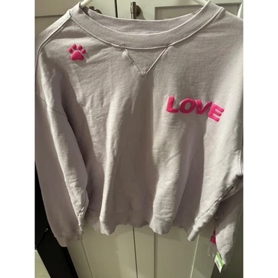 Sudadera Wildfox Mujer Talla S Rosa Lila Pata Love Dogs Me Gráfico Polar Foto 1 de 4