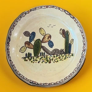vintage tlaquepaque mexican pottery Cuentos Story plate "nosey" 1920s - Picture 1 of 2