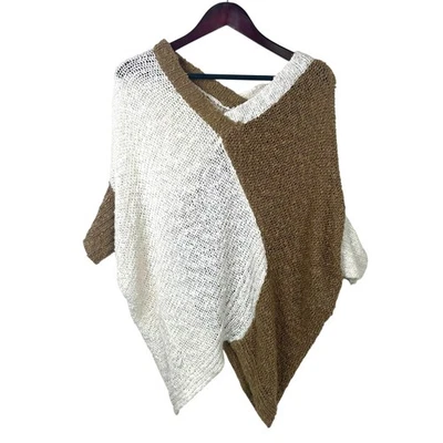 Vintage Womens Sweater L Oversized Boho Fairy Goblin Brown Asymmetrical Grunge - Image 1 of 4