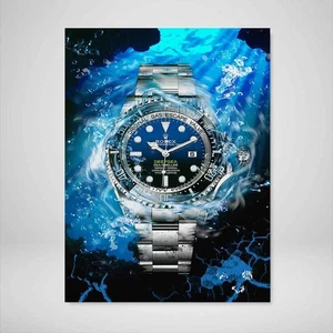 Impresión de arte de pared en lienzo inspirada en Rolex Deepsea Cameron - Impresión de póster de arte de reloj - Imagen 1 de 11