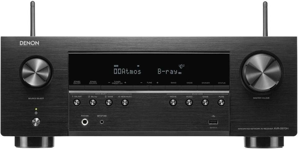 Denon AVR-S970H 8K AV Receiver, 7.2ch Home Cinema Amplifier Dolby Atmos, DTS:X - Image 1 of 4