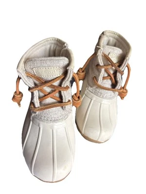 Sperry Top Sider Agua Salada Niña Pato Bota 7M Beige Mezcla de Lana Zapatos con Cordones Altos Foto 1 de 4