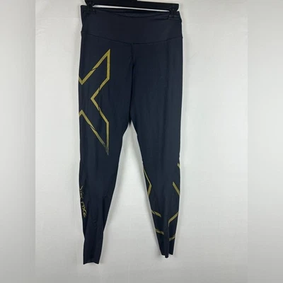 2XU Mujer Negro Dorado Rendimiento Leggings Compresión Talla S Foto 1 de 4