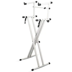 5Core 2Tier Keyboard Stand Double X Style Adjustable Electric Piano Riser Holder - Picture 1 of 11