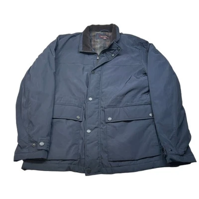 Chaqueta de Campo Johnston & Murphy Para Hombres XL Azul Cremallera Completa Abotonada Tareas Aisladas Foto 1 de 4