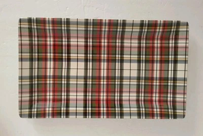 Pottery Barn Denver Plaid 16.5" Serving Platter Cottagecore Stewart Aspen - Image 1 of 4