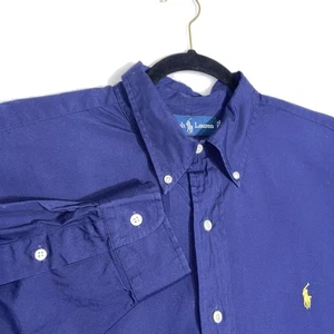 Ralph Lauren Men's Size Xl Classic Fit Navy Blue Long Sleeve Button Down Shirt - Picture 1 of 7