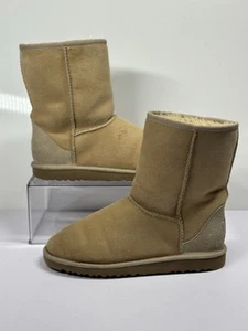 Ugg Australia Girls Sand/Tan Classic Suede Sheepskin Winter Boots 5251 Size 5 - Picture 1 of 9