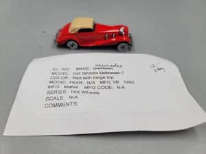 Vintage 1982 Hot Wheels Mercedes 540K Red Diecast Car White Wall Malaysia 1:64 - Picture 1 of 9