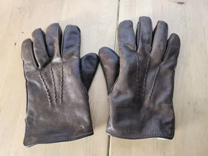 Herren braune Leder Fahrhandschuhe Kunstfell gefüttert, weich und sehr warm Gr. 10/10,5 - Bild 1 von 9