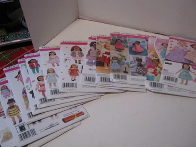 Lot of 12 UNCUT Simplicity 18" American Girl Doll Clothing Patterns - Image 1 of 4