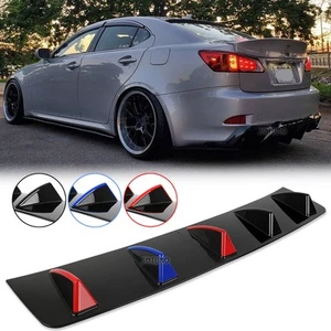 Rear Bumper Lip Diffuser 5 Fins Spoiler Splitter For Lexus RC300 RC350 F-Sport - Picture 1 of 22