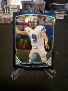 2014 Bowman Chrome Black Refractor #20 Matthew Stafford LIONS RAMS /299 - Bild 1 von 2