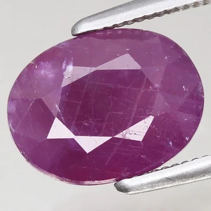 3.67ct  9.5x7.3mm Oval 100%Natural Unheated Purplish Red Ruby Guinea, Africa - Picture 1 of 4