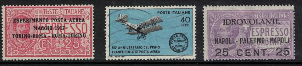 Italy stamps - air issue 1917 - with overprints scarce mint LH / used label - Image 1 of 1