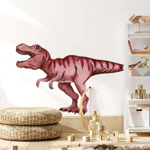 T-Rex Dinosaur Wall Decal Watercolor Dino Room Removable Fabric Wall Sticker - Picture 1 of 2