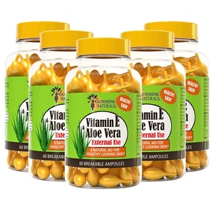 Sunshine Naturals Healthy Skin Vitamin E + Aloe Vera, 60 Vials, Pack of 5 - Picture 1 of 8