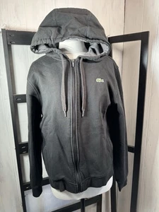 Lacoste Sport schöner schwerer schwarzer Kapuzenpullover mit Reißverschluss, Größe 4/Medium, Reißverschlusstaschen, neu aus altem Lagerbestand, NEU! - Bild 1 von 9