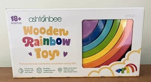 Ashtonbee Holz Regenbogen Spielzeug ungiftige Entwicklung Form Größen Farben ab 18 Monaten - Bild 1 von 10