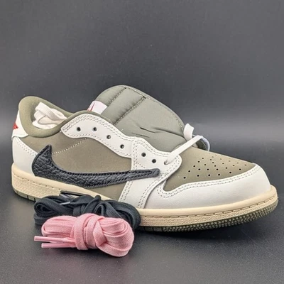 🔥Nike Air Jordan 1 Low OG SP Travis Scott Med Olive PS Talla 2.5Y DO5442-200🔥 Foto 1 de 4