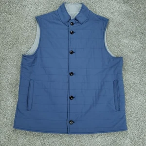 Peter Millar Crown Comfort Spring Soft Reversible Vest Mens Large Blue Gray - Picture 1 of 17