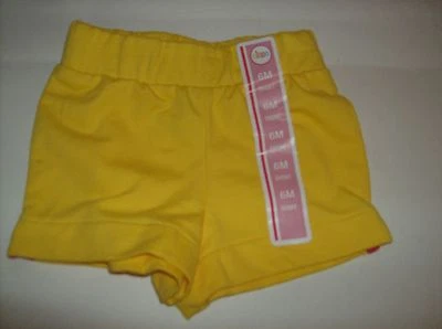  Circo Solid Bright Yellow Girls Size 6 Months Shorts With Elastic Waist Band - Image 1 of 2