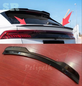 Fits Audi Q8 SQ8 RSQ8 19-2026 Glossy black Rear Tail Trunk Spoiler Wing Lip Trim - Picture 1 of 7