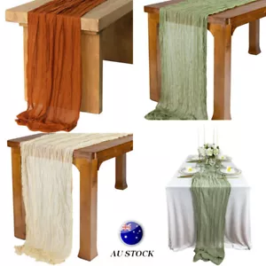 90x400CM Cheesecloth Gauze Table Runner Large Cloth Soft Durable Centerpiece AU~ - Picture 1 of 21