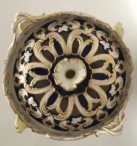 Large 19th Century 'Rockingham' Style Reticulated Lidded Vase 260mm - Picture 1 of 18