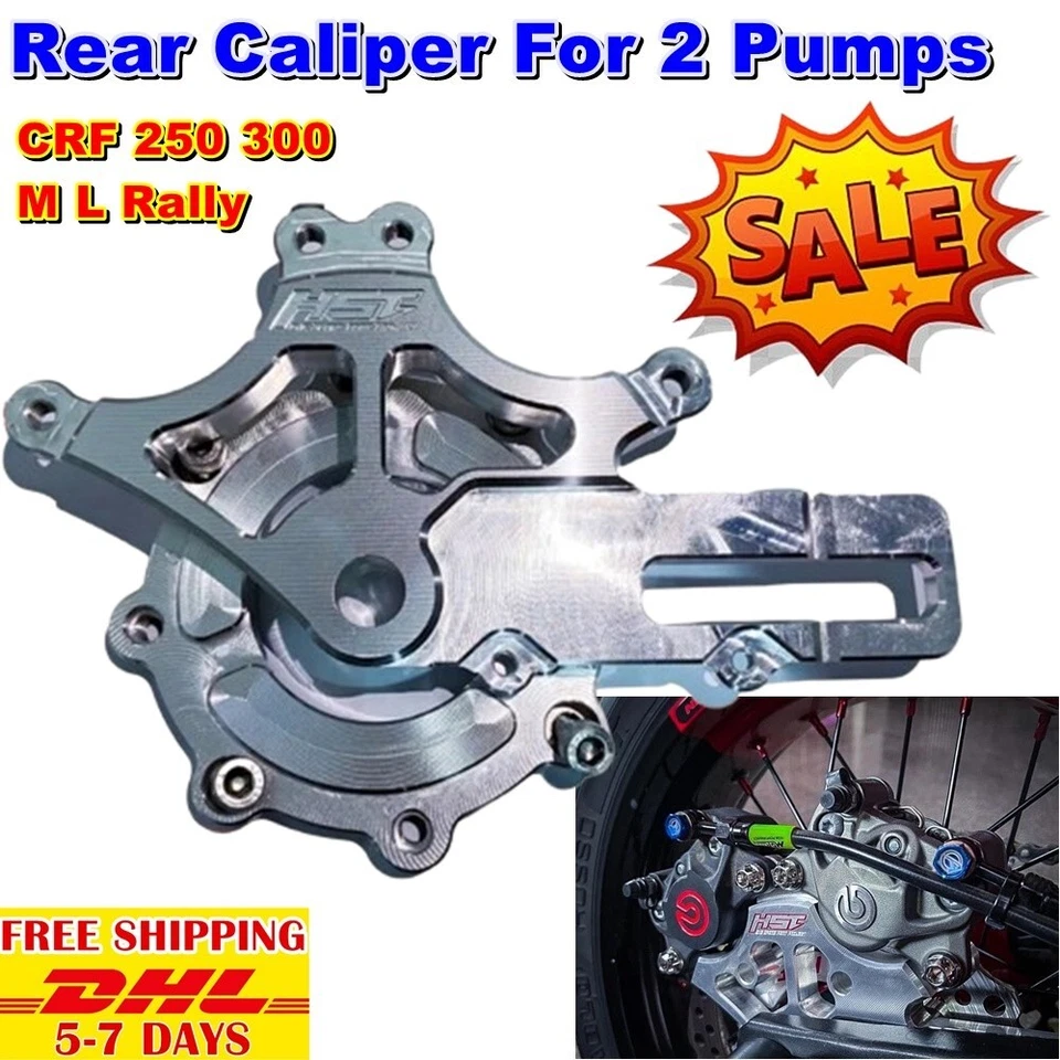 P34 2 Pumps Rear Caliper For Honda CRF 250 300 M L Rally Hard Aluminum 6061 T6 - Imagem 1 de 4