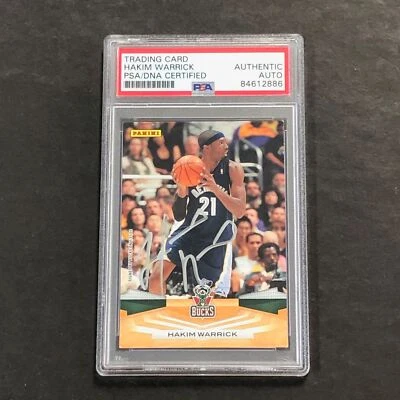 2009-10 帕尼尼 #176 哈基姆·沃里克签名卡签名 PSA Slabbed Bucks — 第 1/2 张图片