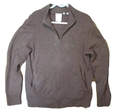 Cárdigan suéter vintage TIMBERLAND 100 % lana de cordero cremallera completa LG *SIN HUMO* Foto 1 de 4