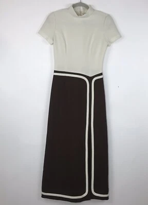 Maxi Vestido Retro Mod Brady Bunch AO13 De Colección Años 70 Ruth Norman para Gay Gibson Para Mujer Foto 1 de 4