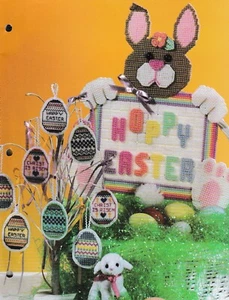 Easter Door Sign & Eggs for a Tree - 7 & 14 cnt pc - Plastic Canvas Pattern ONLY - Picture 1 of 3