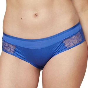 Triumph Hipster Brief Size 10 Electric Blue Embroidered Knickers 10210690 New - Picture 1 of 12