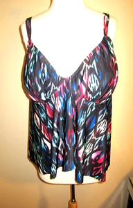 TRAJES DE BAÑO PARA TODOS Multicolor Convertible Con Alambre Acampanado Top Tankini Talla 22 - Imagen 1 de 12