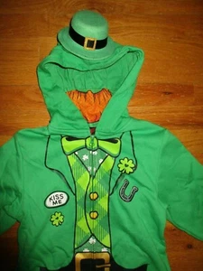 Mad Engine Hoodie with Hat & Mask Full Zip Jacket Green St Patrick's Day Child L - Picture 1 of 4