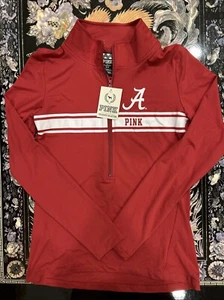 VICTORIAS SECRET PINK BLING ALABAMA "ROLL TIDE" 1/4 Zip Pullover Sweater NWT - Picture 1 of 7