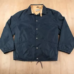 LL BEAN lined snap front nylon coach jacket 2XL vtg 70s 80s usa - Picture 1 of 8