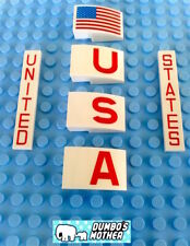 Lego USA United States American Flag Printed 3x2 Slopes and 1x6 Tiles Set NASA