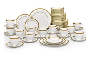 Noritake Charlotta Gold 60-PC Dinnerware Set, Service for 12 - Picture 1 of 6