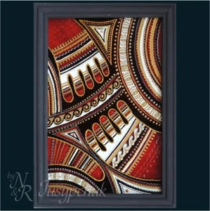 Ukrainian Folk Trypillian Painting on glass Handmade Wall decor 14x20 cm - Picture 1 of 4