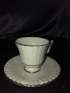 Lenox Colonnade Platinum Demitasse Cup & Saucer - Picture 1 of 6