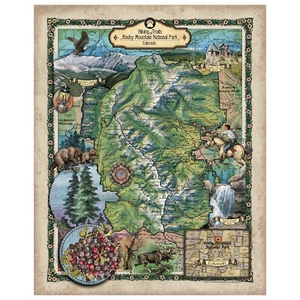 Rocky Mountain Colorado Map Throw Artwork Warm Blanket for Bed Sofa Chair & Gift - Picture 1 of 73