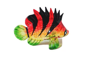 Hermosa estatuilla sopladora de vidrio de peces marinos decoración marina recuerdo de acuario rojo - Imagen 1 de 10