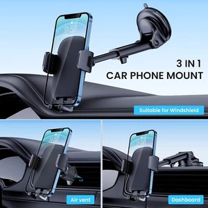 3 in 1 DIY Hands-Free Phone Holder Mount for Car Windshield Dashboard Air Vent - Zdjęcie 1 z 8