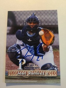 2018 Princeton Rays Card Jean Ramirez Signed Auto Tampa Rays
