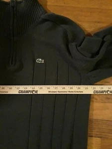 Lacoste Alligator Men's Size 5 (US-L) Army Green 1/4 Zip Pullover Sweater - Picture 1 of 7