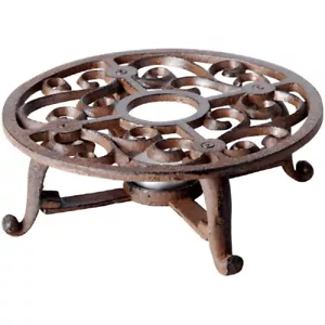 Caldi Stoviglia Rotondo Stile Country Rechaud Tè Accogliente Ghisa 19,5 CM - Foto 1 di 2