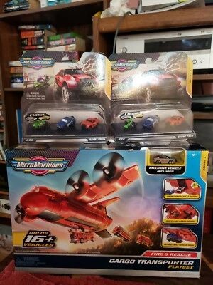 Micro Machines Fire & Rescue Cargo Transporter Playset w/ 2 Stunt Pack Cars - Image 1 of 4